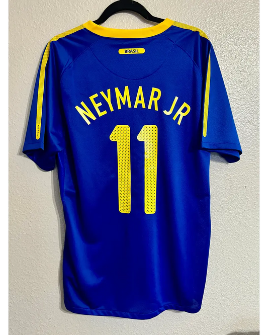 Neymar JR Brazil 2010 World Cup Retro Blue Jersey Trikot