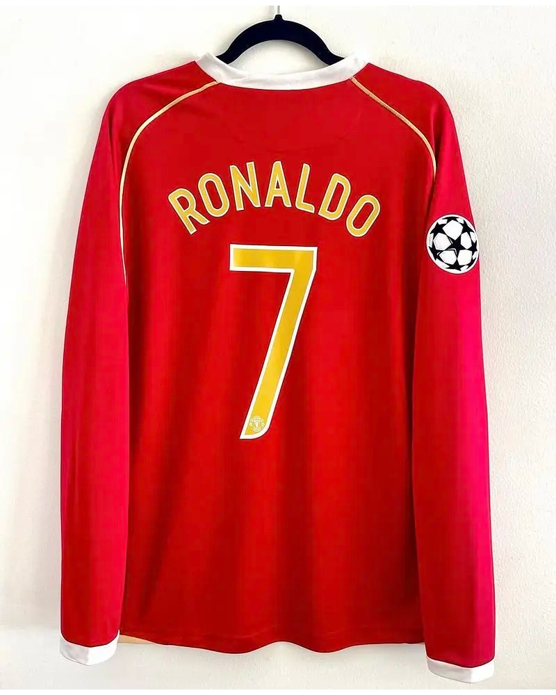 Cristiano Ronaldo #7 Manchester United 2006 2007 Red Golden Jersey Trikot
