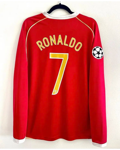 Cristiano Ronaldo #7 Manchester United 2006 2007 Red Golden Jersey Trikot