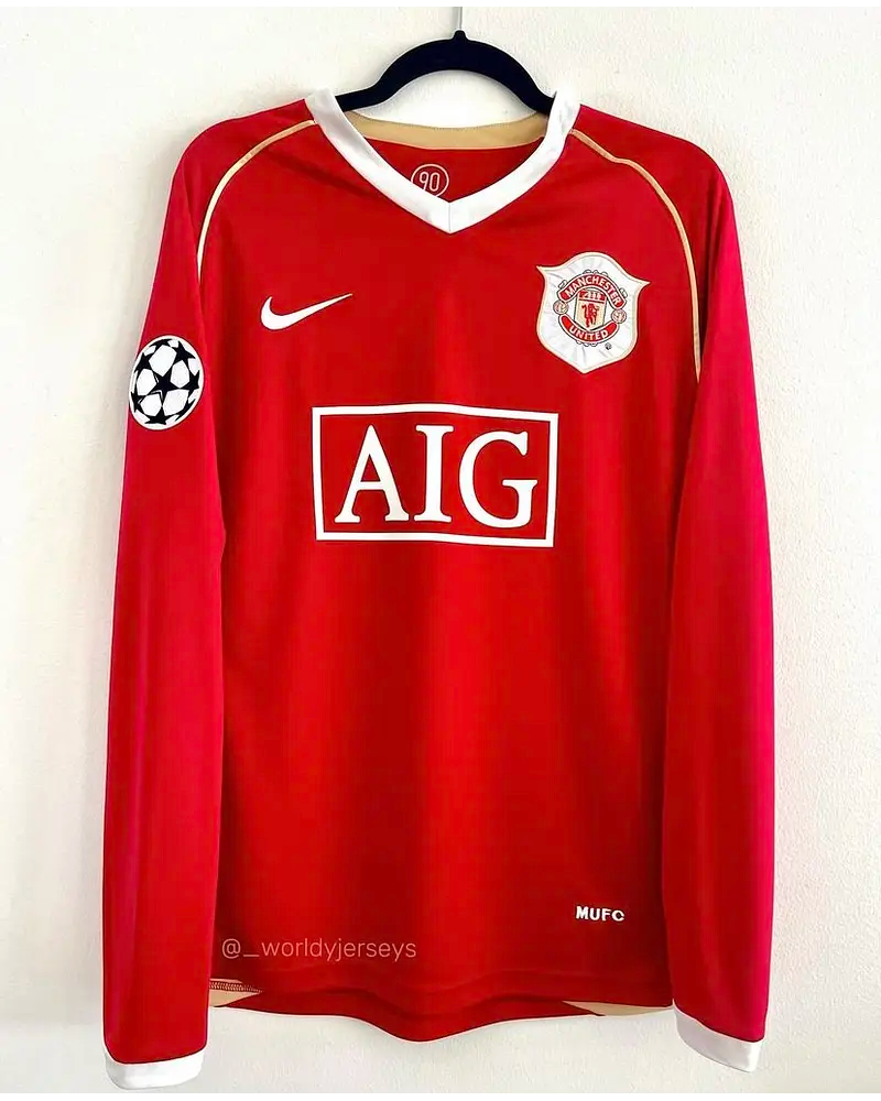 Cristiano Ronaldo #7 Manchester United 2006 2007 Red Golden Jersey Trikot
