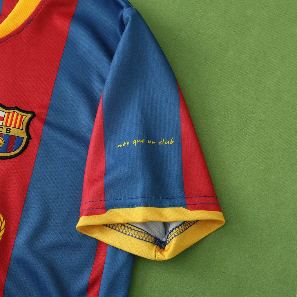 Lionel Messi Barcelona 2011 London Finale Retro-Fußballtrikot-Set für Kinder