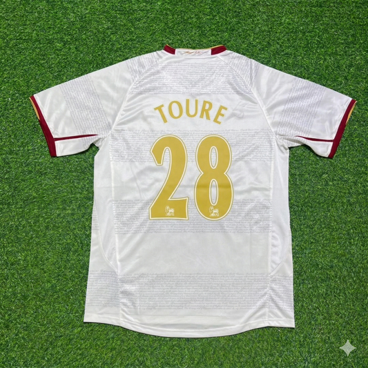 Maillot rétro blanc extérieur Arsenal 2004-2005 Kolo Touré n° 28
