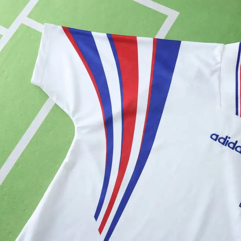 Frankreich 1996 Auswärts Weiß Retro Trikot Fußballtrikot