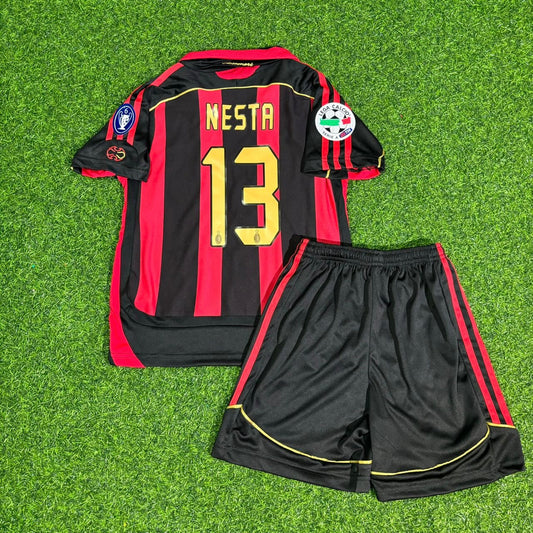 Camiseta de fútbol retro para niños de Alessandro Nesta, AC Milan 2006-2007, Kinder Trikot