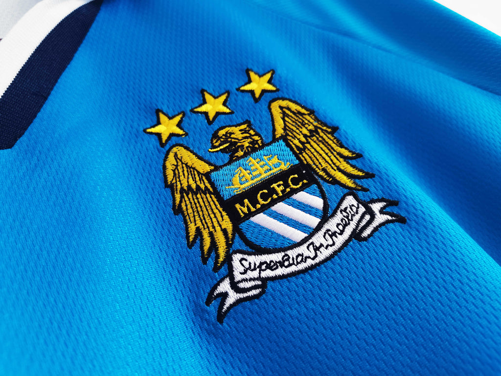 Manchester City F.C. 1997-1998 Season Home Blue Retro Football Jersey Trikot Maillot