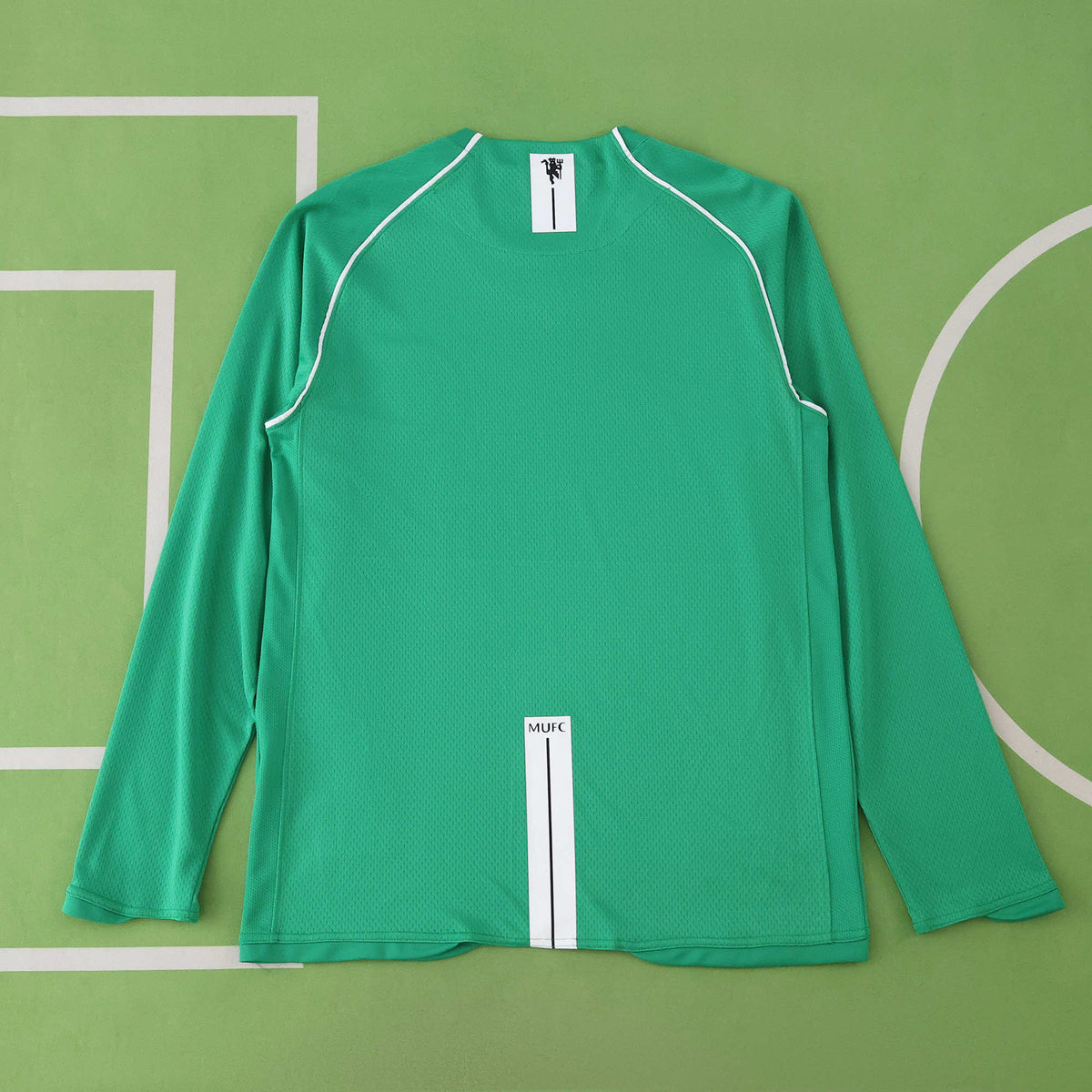 Cristiano Ronaldo Manchester United Grünes Retro Langarm Trikot Fußballshirt
