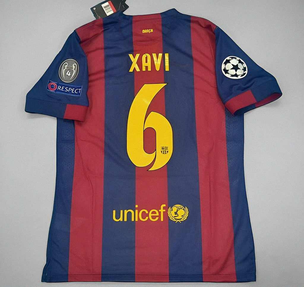 Xavi Hernandez Barcelona 2015 Final Berlin Champions League Jersey Trikot Soccer Shirt