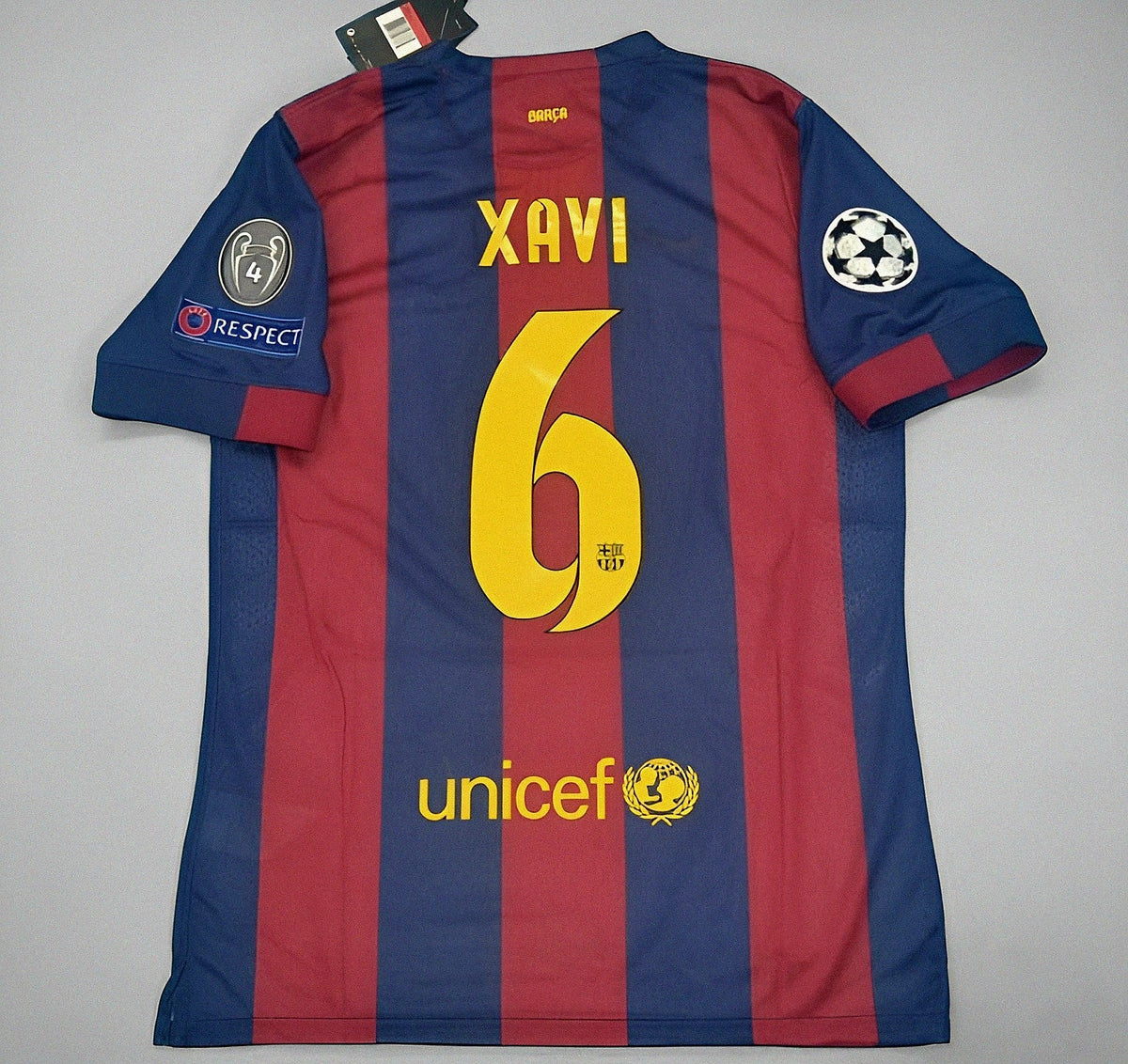 Xavi Hernandez Barcelona 2015 Final Berlin Champions League Jersey Trikot Soccer Shirt