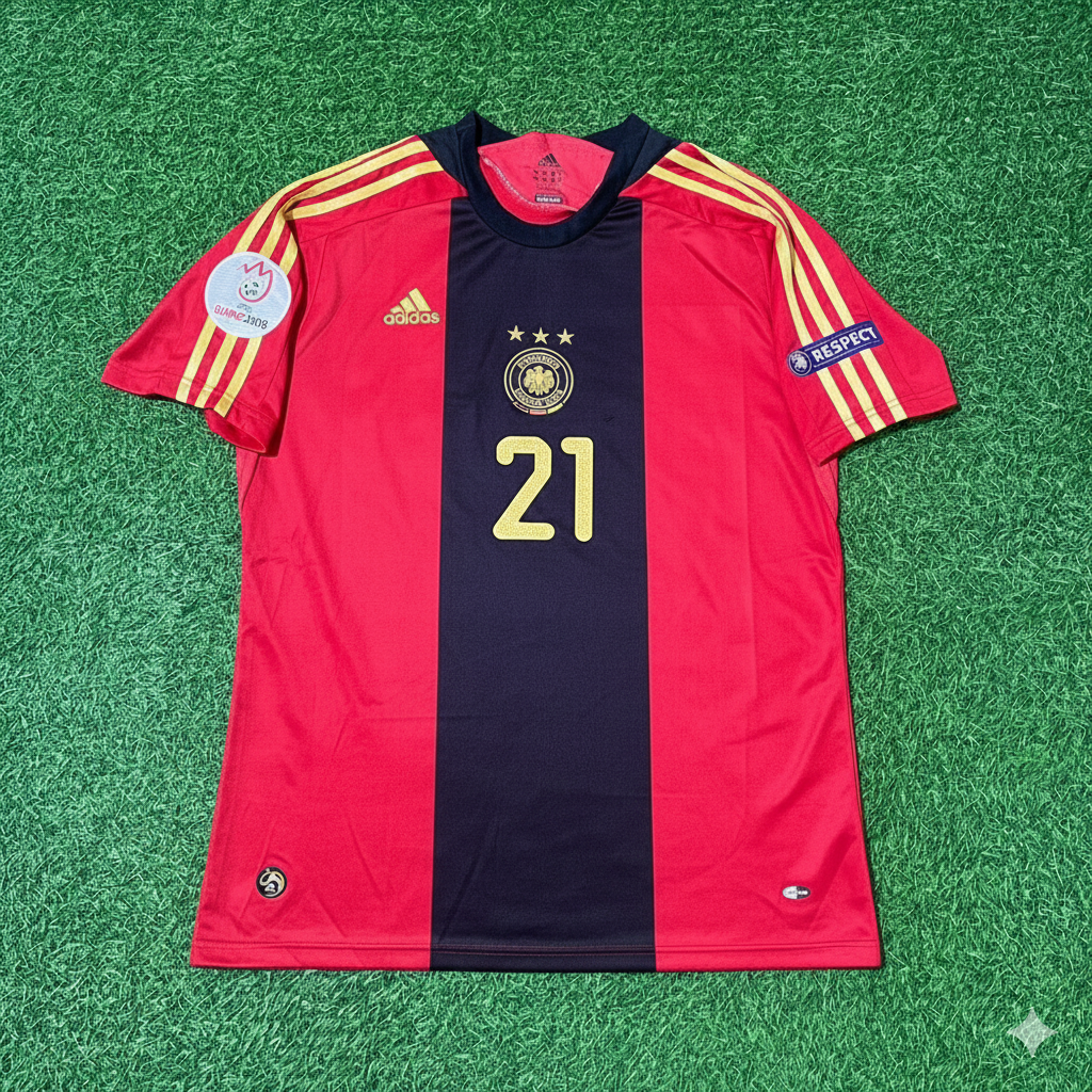Maillot de football rétro Allemagne 2008 EURO Extérieur Rouge – Christoph Metzelder