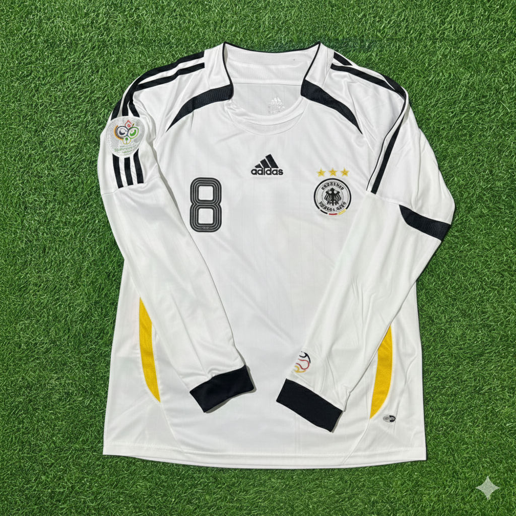Mesut Özil Germany World Cup Long Sleeve White Retro Football Jersey