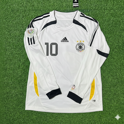 Uli Hoeneß Deutschland WM Langarm Trikot Weiß Retro Fußballtrikot