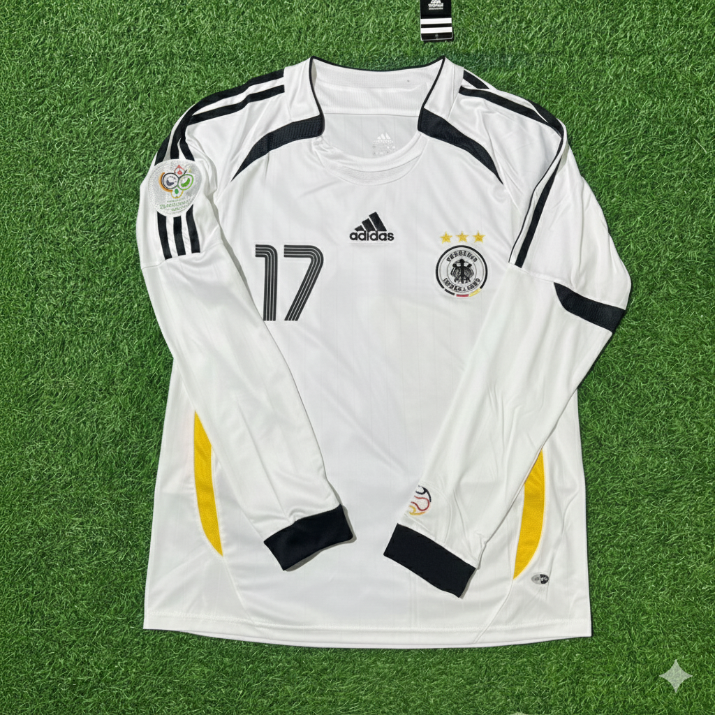 Per Mertesacker Germany 2006 World Cup Long Sleeve White Football Jersey
