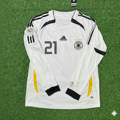 İlkay Gündoğan Germany World Cup Long Sleeve White Retro Football Jersey