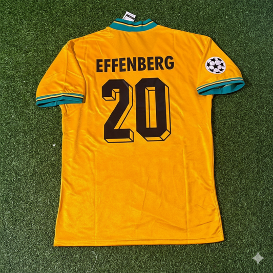 Stefan Effenberg Bayern Munich Yellow Retro Football Jersey Kit