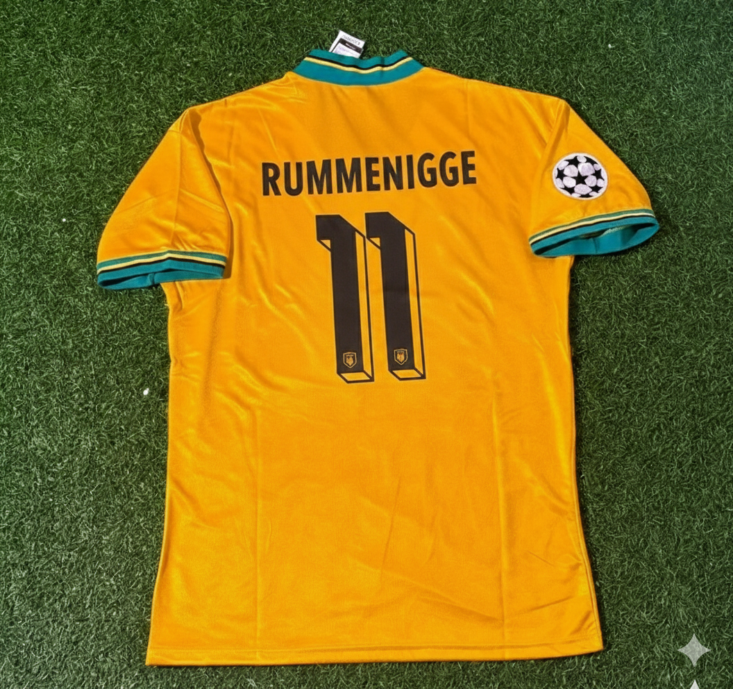 Maillot de football rétro jaune Karl-Heinz Rummenigge du Bayern Munich