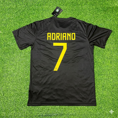 Ensemble maillot de football rétro noir Adriano Brésil
