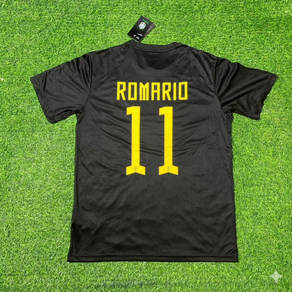 Romario Brasilien Schwarzes Retro Fußballtrikot-Set