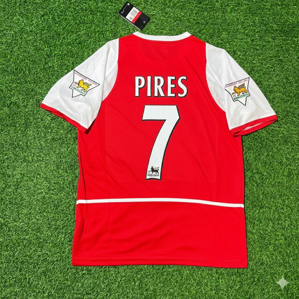 Robert Pires 7 Arsenal 2002/03 EPL Patch Home Retro Football Jersey Kit