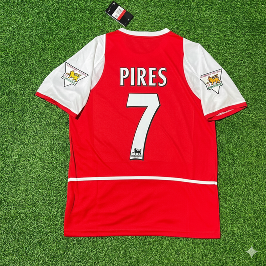 Robert Pires 7 Arsenal 2002/03 EPL Patch Home Retro Football Jersey Kit