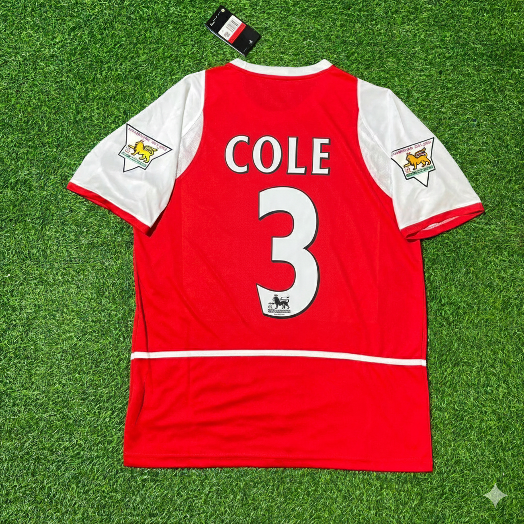 Ashley Cole 3 Arsenal 2002/03 EPL Patch Home Retro Football Jersey Kit