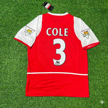 Ashley Cole 3 Arsenal 2002/03 EPL Patch Home Retro Football Jersey Kit