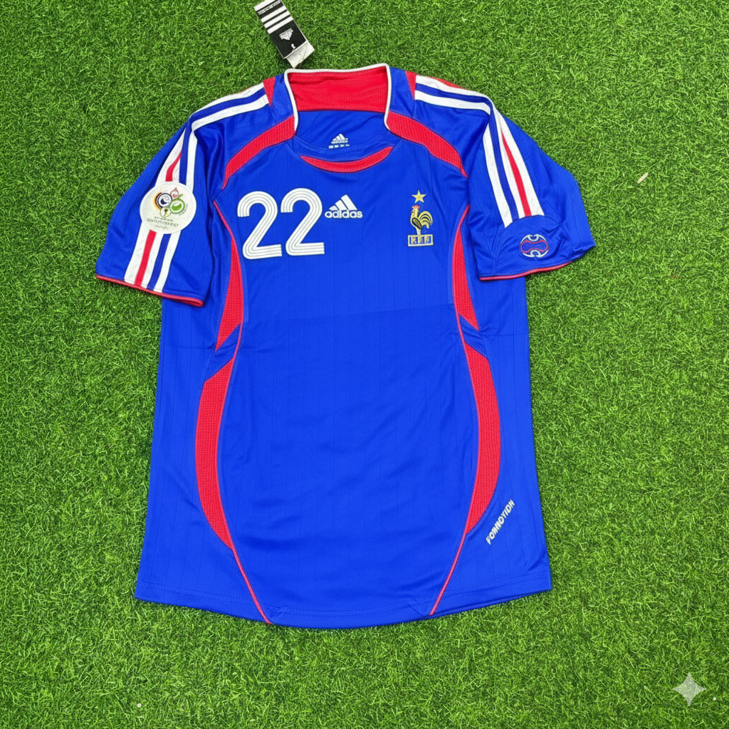 Franck Ribery Frankreich WM 2006 Blau Retro Trikot – | Trikot | Maillot Fußballtrikot