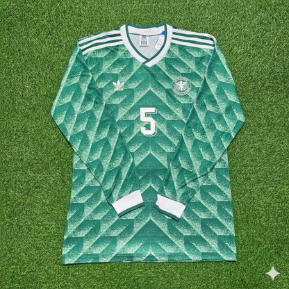 Klaus Augenthaler Deutschland 1990 Weltmeisterschaft Grünes Langarm-Fußballtrikot