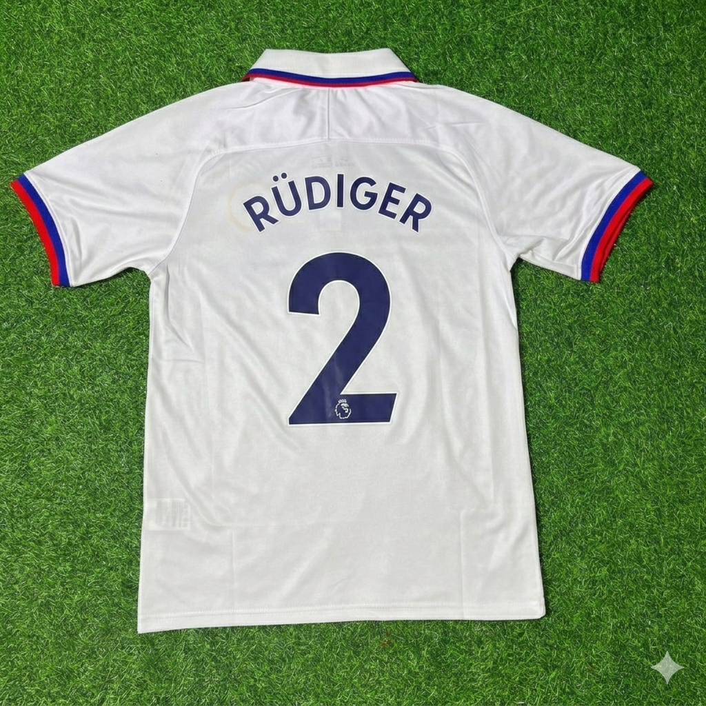 Maillot de football rétro blanc Chelsea 2019/2020 Antonio Rüdiger