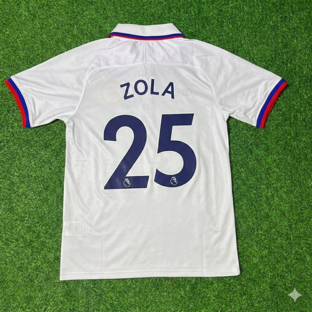Gianfranco Zola Chelsea Weißes Retro-Fußballtrikot-Set