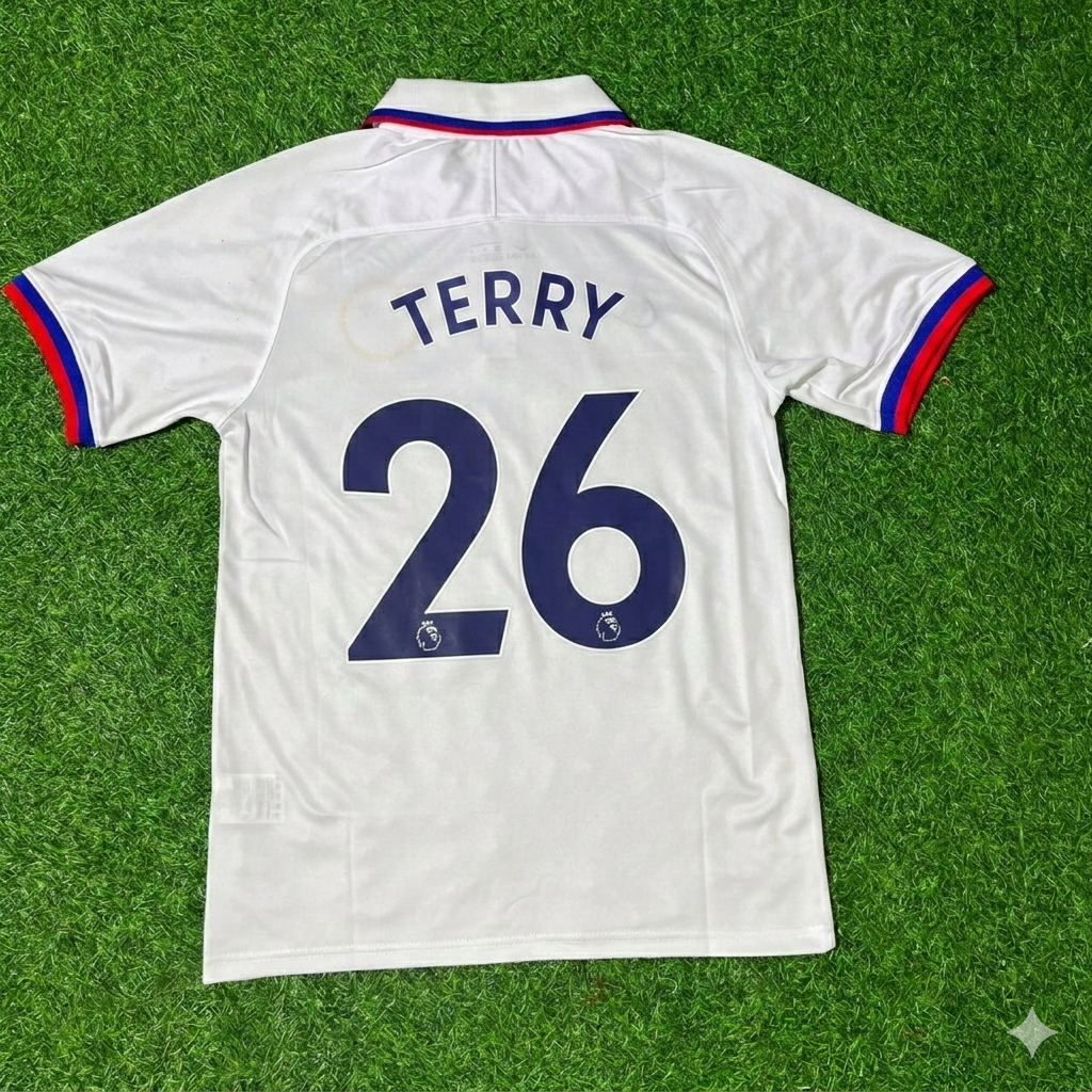 Tenue de football rétro blanche Chelsea de John Terry
