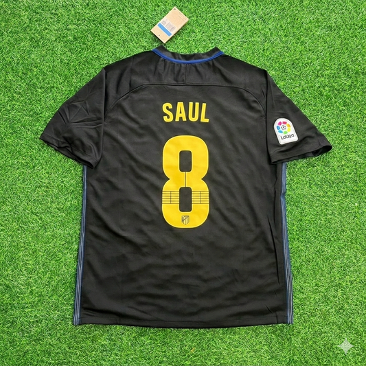 Saul Niguez 8 – Atletico Madrid 2016-17 Schwarzes Auswärtstrikot Retro Trikot Maillot