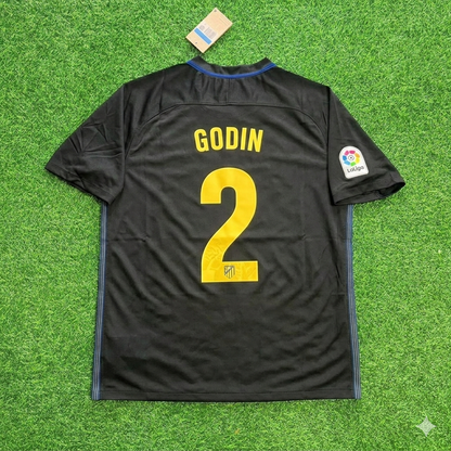 Diego Godin 2 – Atlético Madrid 2016-17 Maillot Extérieur Noir Rétro