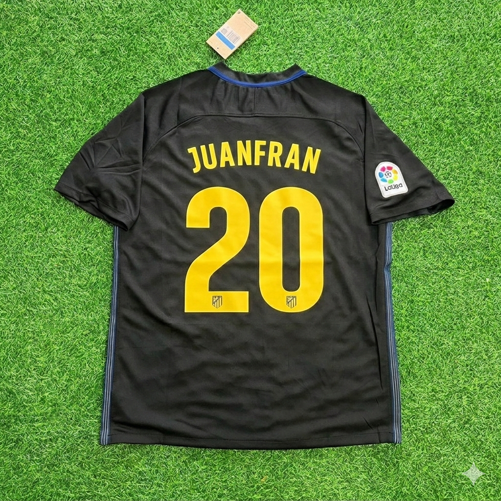 Juanfran 20 – Atlético Madrid 2016-17 Maillot Extérieur Noir Rétro
