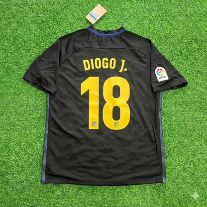 Diogo Jota 18 – Atletico Madrid 2016-17 Black Away Retro Kit Jersey Trikot Maillot