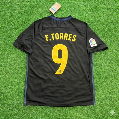 Fernando Torres 9 – Atlético Madrid 2016-17 Schwarzes Auswärts-Retro-Trikot