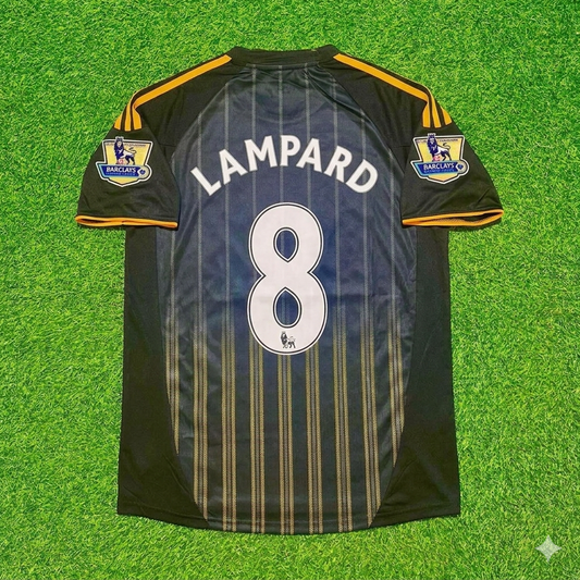 Maillot de football rétro Chelsea extérieur 2010/11 noir et orange – Frank Lampard 8