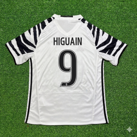 Gonzalo Higuaín #9 Juventus 2016 2017 Auswärts Weiß Retro Fußballtrikot