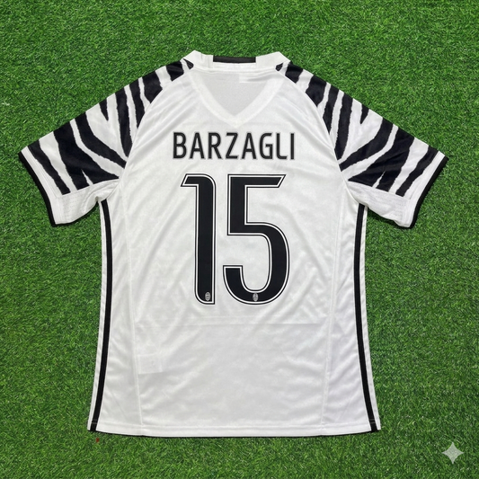 Juventus 2016/17 Auswärtstrikot Weiß Retro Fußballtrikot – Andrea Barzagli 15
