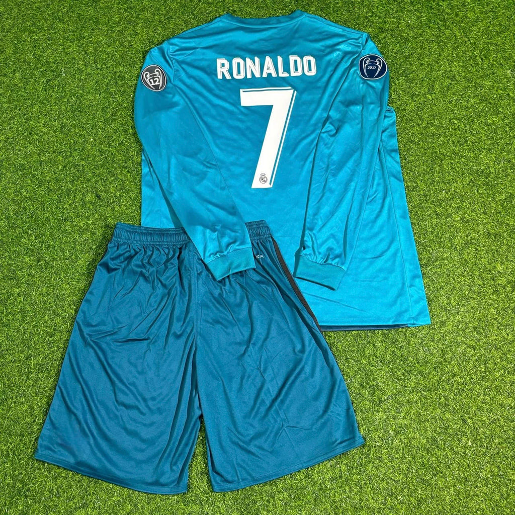 Cristiano Ronaldo Real 2018 CL Kids Kit Jersey Soccer Shirt KinderTrikot