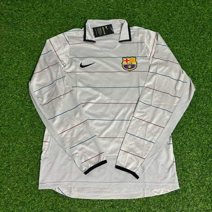 Patrick Kluivert #9 Barcelona 2003 2004 Away Long Sleeve Retro Football Jersey Kit