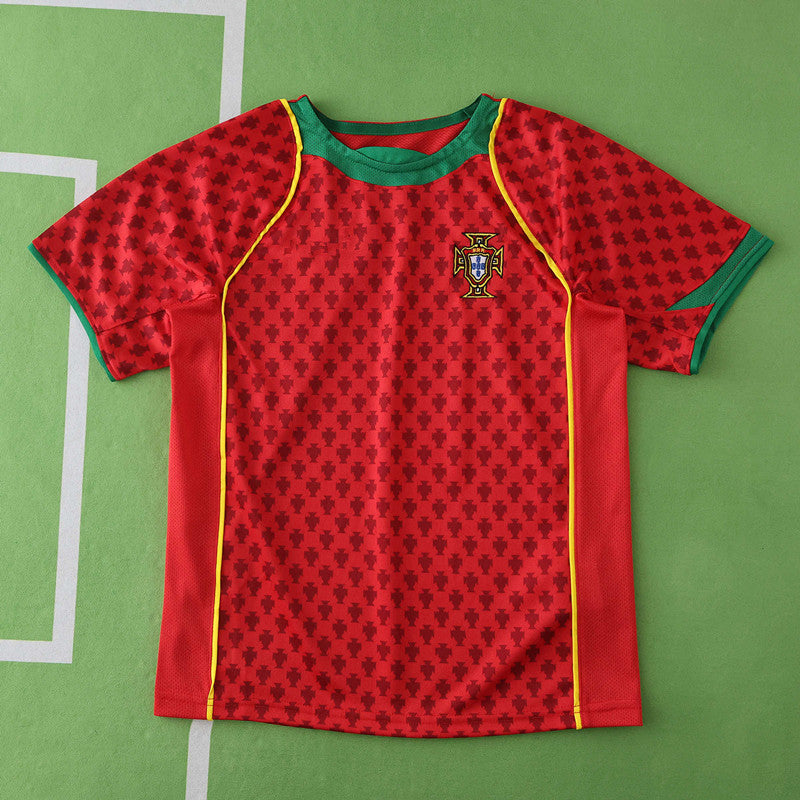 Portugal 2004 Saison Heim Kinder Retro Trikot Fußballshirt