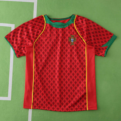 Portugal 2004 Saison Heim Kinder Retro Trikot Fußballshirt