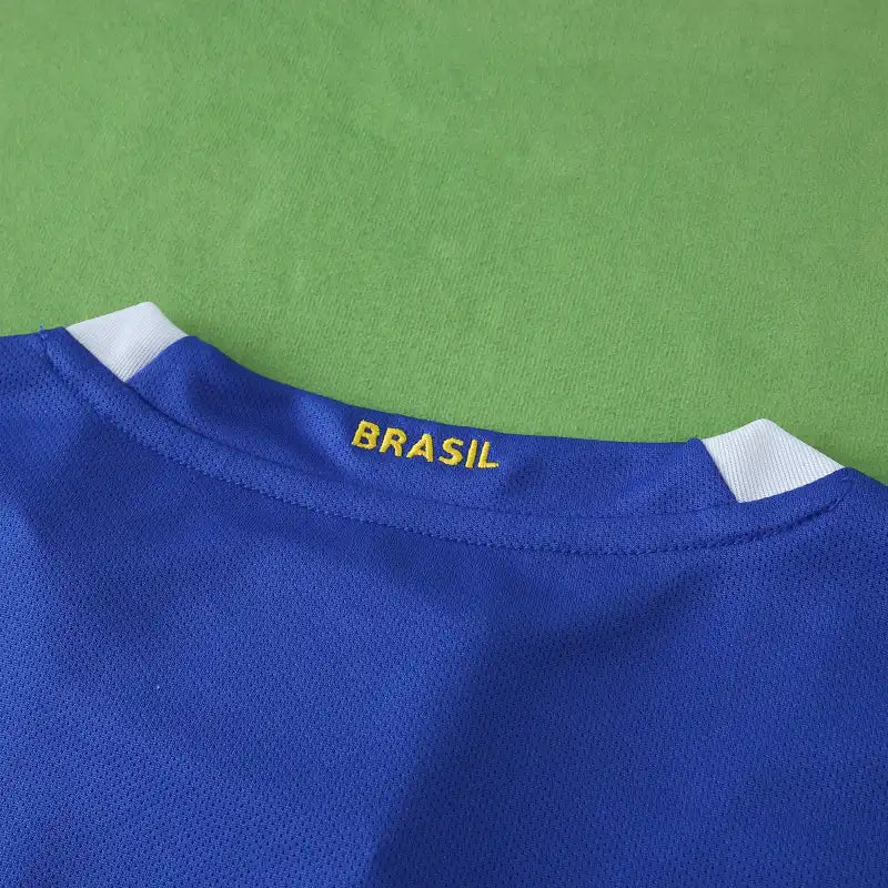 Brazil 2006 Season Away Blue Retro Jersey Trikot Soccer Shirt