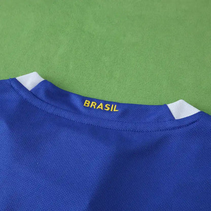 Brazil 2006 Season Away Blue Retro Jersey Trikot Soccer Shirt