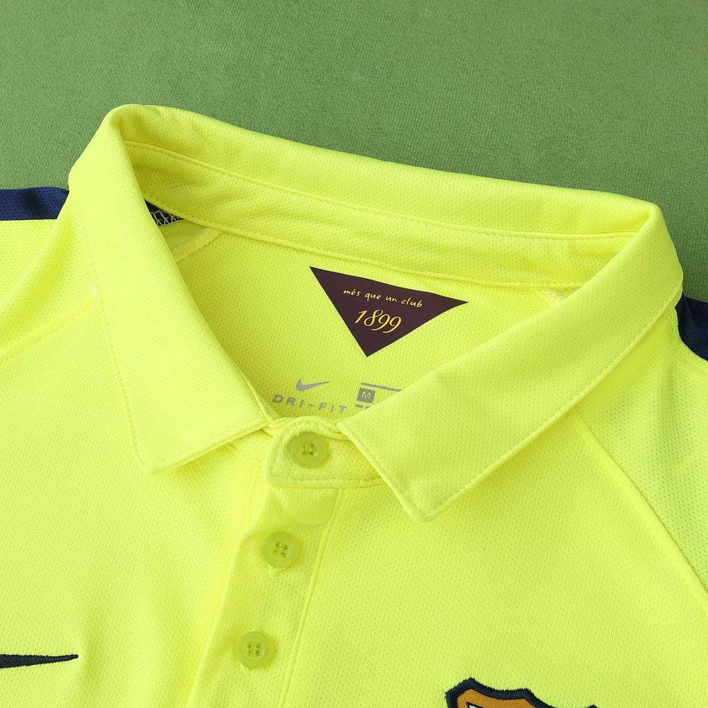 Lionel Messi Barcelone 14/15 Maillot Rétro Jaune Trikot Maglia Chemise de football