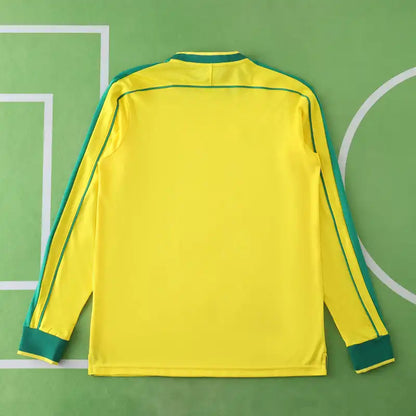 Brazil 1998 Home Long Sleeved Yellow Retro Jersey Trikot Soccer Shirt