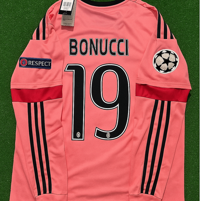 Leonardo Bonucci #19 Juventus Retro 2015-2016 Rosa Trikot Fußballtrikot