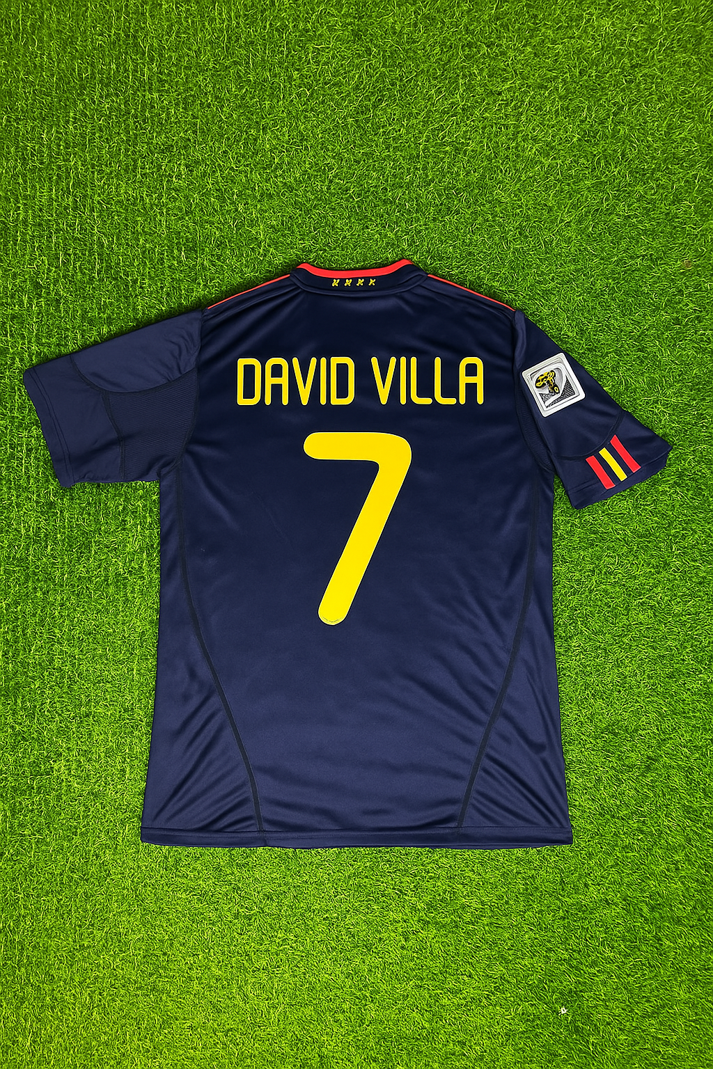 David Villa #7 - Spain 2010 World Cup Final Retro Jersey Trikot Soccer Shirt