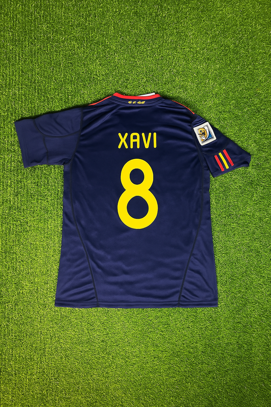 Xavi Hernandez - Spain 2010 World Cup Final Retro Jersey Trikot Soccer Shirt