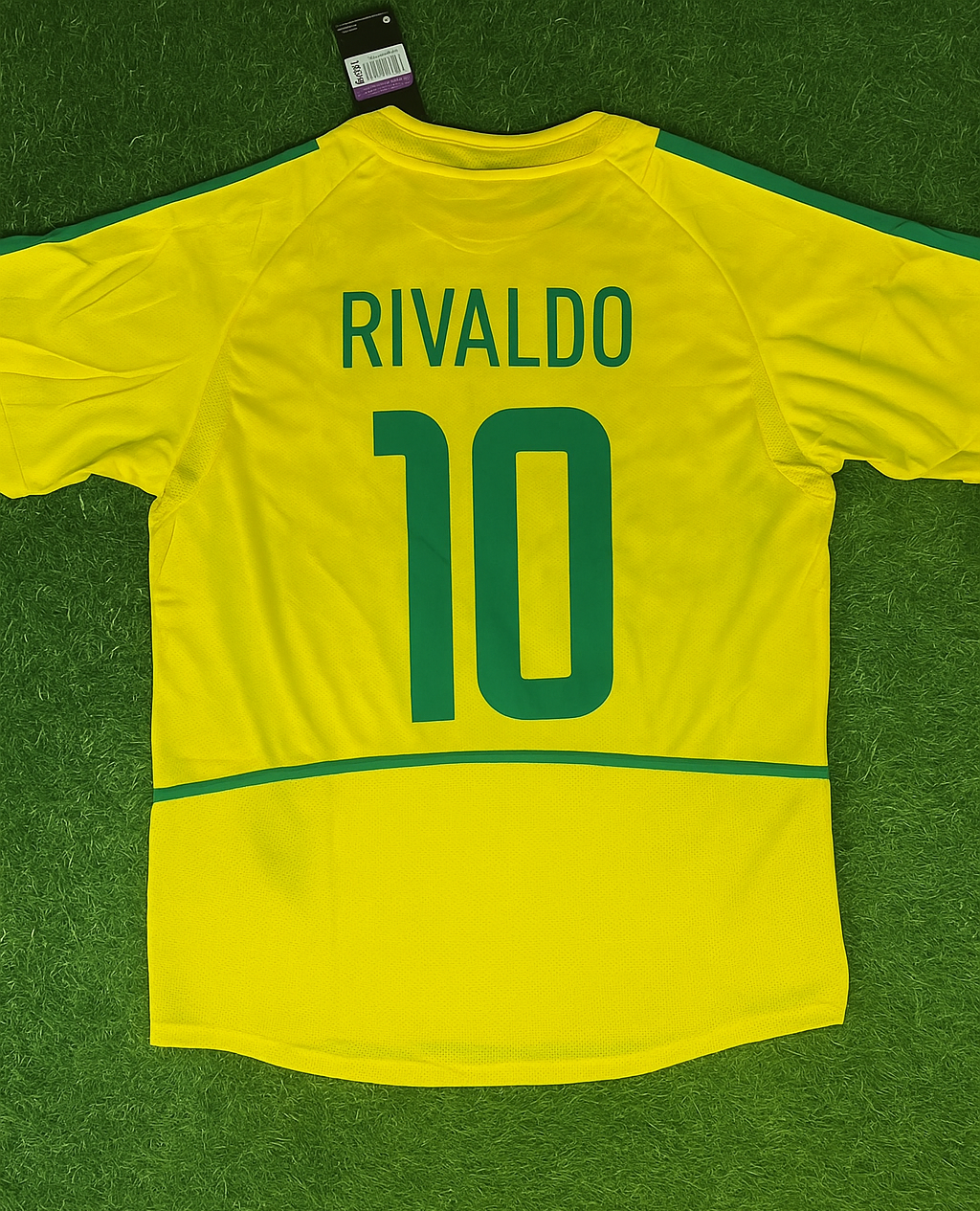 Rivaldo #10 Brazil 2002 World Cup Retro Jersey Trikot Soccer Shirt